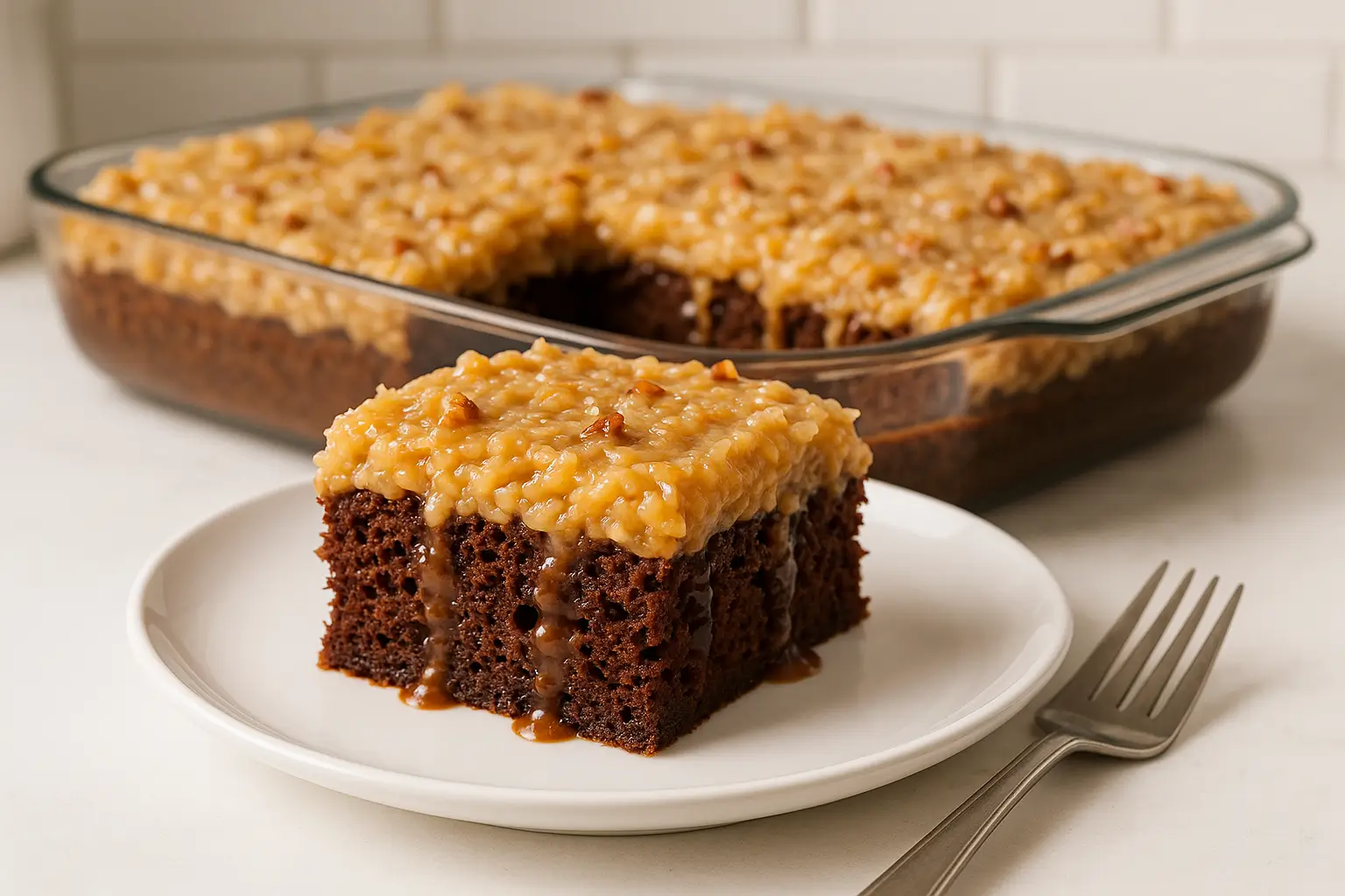 german chocolate poke cake